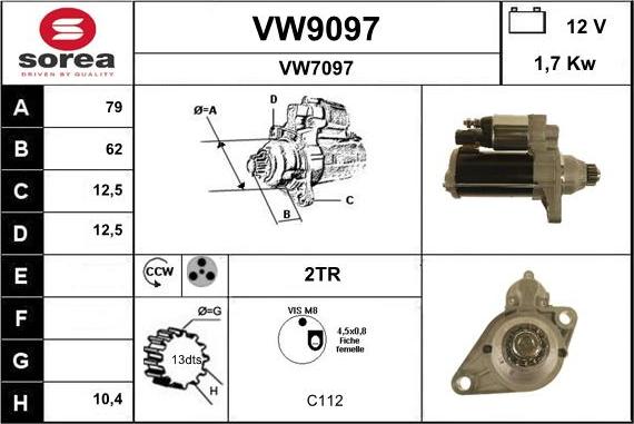 SNRA VW9097 - Starteris adetalas.lv