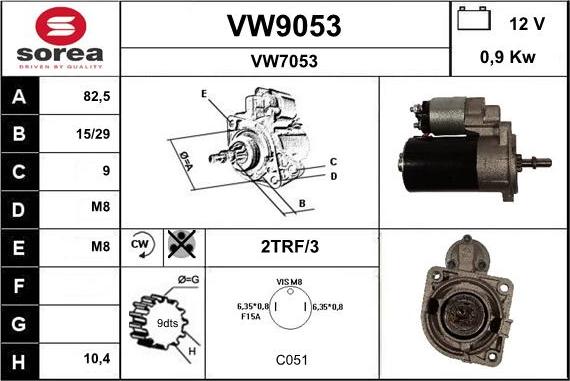 SNRA VW9053 - Starteris adetalas.lv