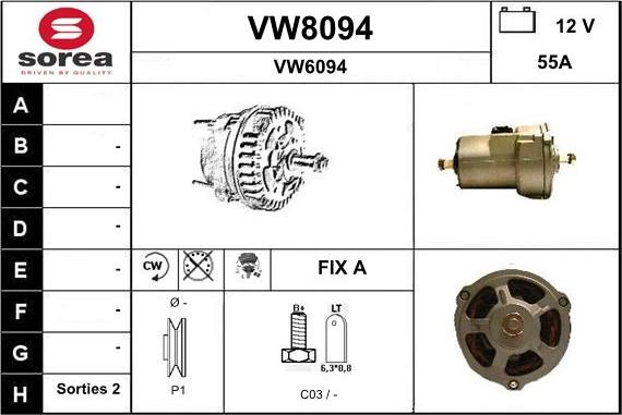 SNRA VW8094 - Ģenerators adetalas.lv