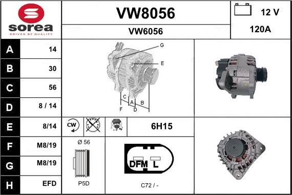 SNRA VW8056 - Ģenerators adetalas.lv