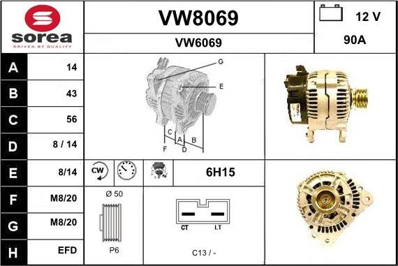 SNRA VW8069 - Ģenerators adetalas.lv