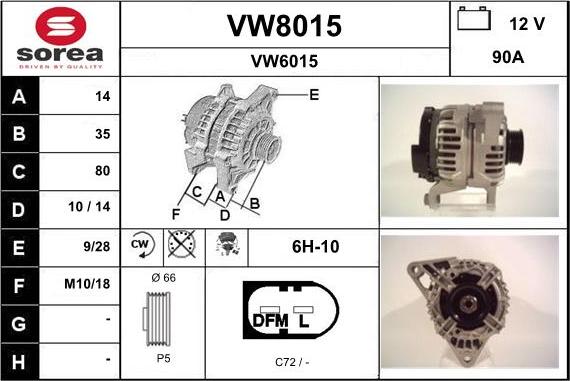 SNRA VW8015 - Ģenerators adetalas.lv