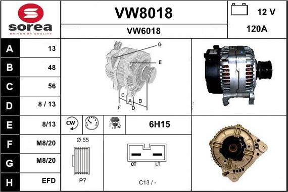 SNRA VW8018 - Ģenerators adetalas.lv