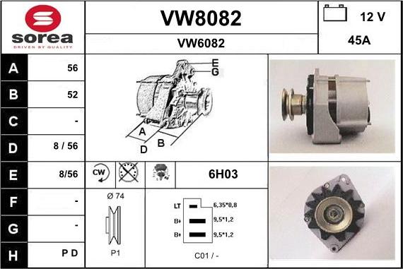 SNRA VW8082 - Ģenerators adetalas.lv