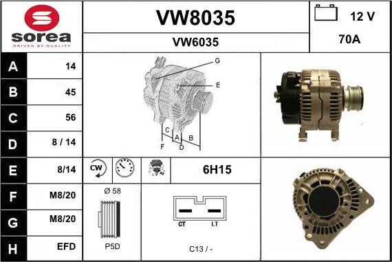 SNRA VW8035 - Ģenerators adetalas.lv