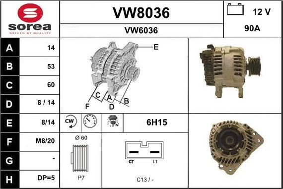 SNRA VW8036 - Ģenerators adetalas.lv