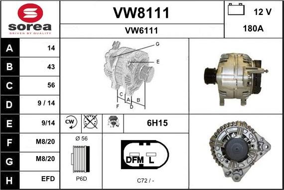 SNRA VW8111 - Ģenerators adetalas.lv