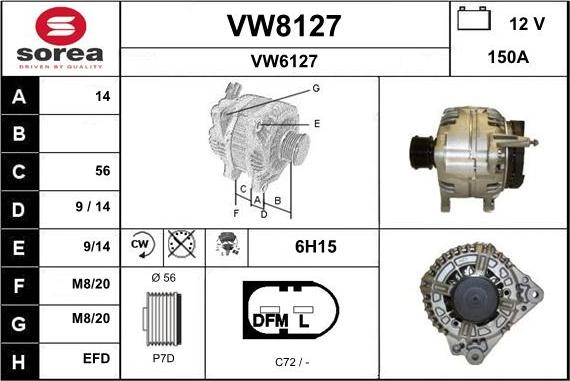 SNRA VW8127 - Ģenerators adetalas.lv