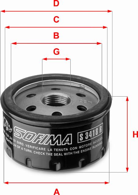 Sofima S 3418 R - Eļļas filtrs adetalas.lv