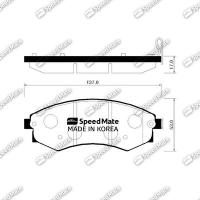 SpeedMate SM-BPH020 - Bremžu uzliku kompl., Disku bremzes adetalas.lv