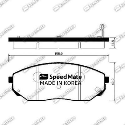 SpeedMate SM-BPK022 - Bremžu uzliku kompl., Disku bremzes adetalas.lv