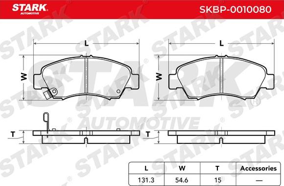 Stark SKBP-0010080 - Bremžu uzliku kompl., Disku bremzes adetalas.lv