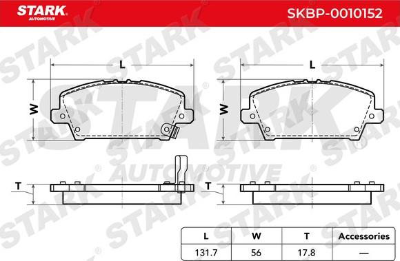 Stark SKBP-0010152 - Bremžu uzliku kompl., Disku bremzes adetalas.lv