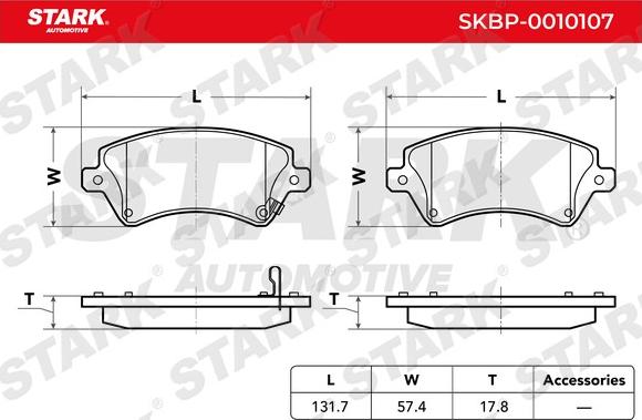 Stark SKBP-0010107 - Bremžu uzliku kompl., Disku bremzes adetalas.lv