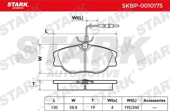 Stark SKBP-0010175 - Bremžu uzliku kompl., Disku bremzes adetalas.lv