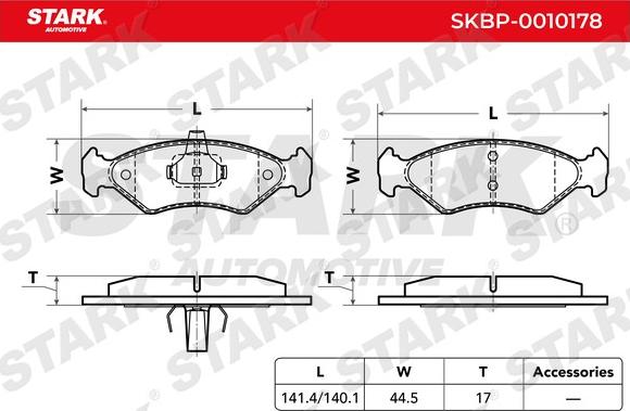 Stark SKBP-0010178 - Bremžu uzliku kompl., Disku bremzes adetalas.lv