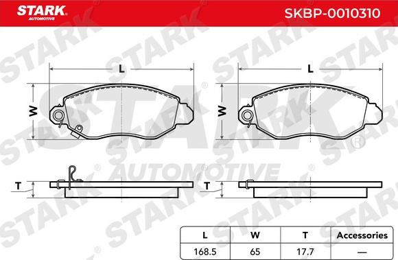 Stark SKBP-0010310 - Bremžu uzliku kompl., Disku bremzes adetalas.lv