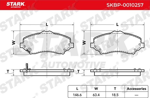 Stark SKBP-0010257 - Bremžu uzliku kompl., Disku bremzes adetalas.lv