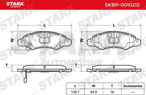 Stark SKBP-0010212 - Bremžu uzliku kompl., Disku bremzes adetalas.lv