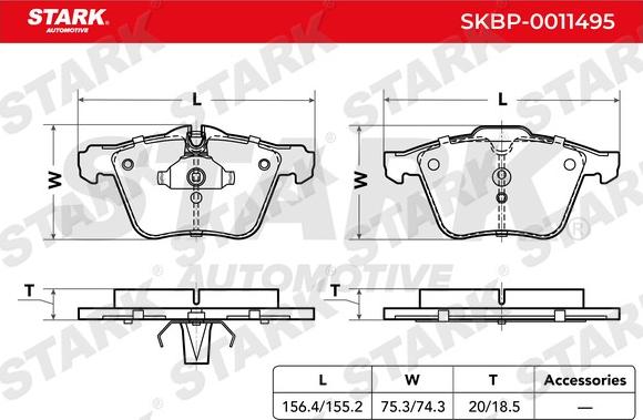 Stark SKBP-0011495 - Bremžu uzliku kompl., Disku bremzes adetalas.lv