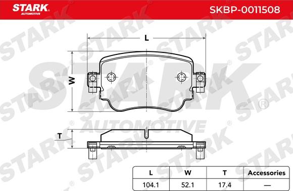 Stark SKBP-0011508 - Bremžu uzliku kompl., Disku bremzes adetalas.lv