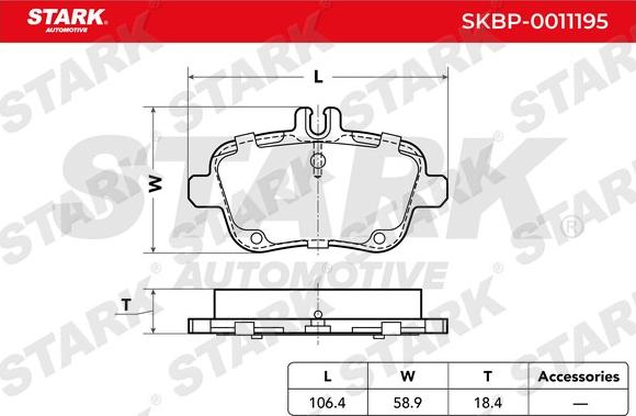 Stark SKBP-0011195 - Bremžu uzliku kompl., Disku bremzes adetalas.lv