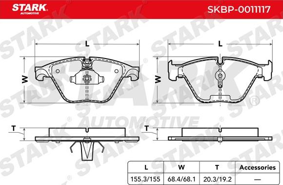 Stark SKBP-0011117 - Bremžu uzliku kompl., Disku bremzes adetalas.lv