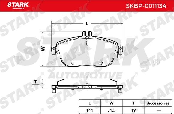 Stark SKBP-0011134 - Bremžu uzliku kompl., Disku bremzes adetalas.lv