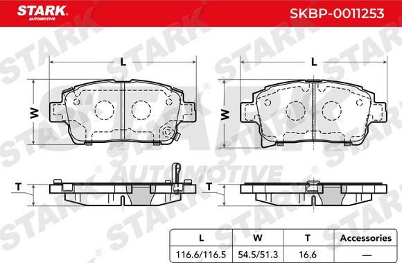 Stark SKBP-0011253 - Bremžu uzliku kompl., Disku bremzes adetalas.lv