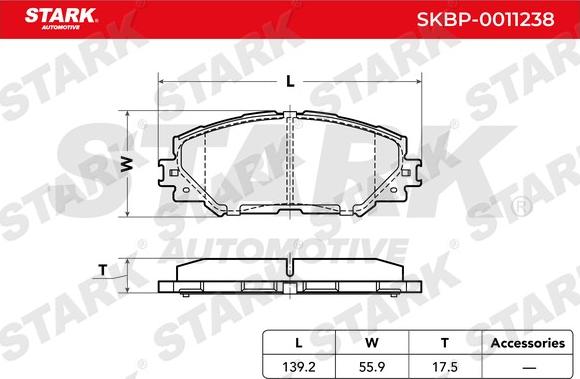 Stark SKBP-0011238 - Bremžu uzliku kompl., Disku bremzes adetalas.lv