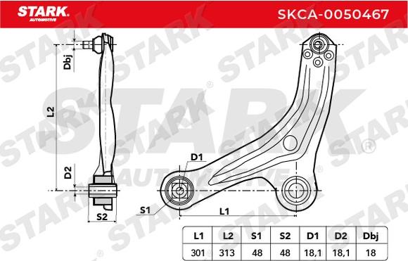 Stark SKCA-0050467 - Neatkarīgās balstiekārtas svira, Riteņa piekare adetalas.lv