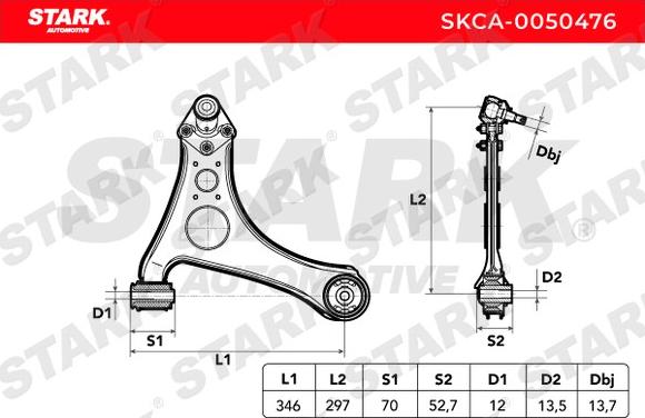 Stark SKCA-0050476 - Neatkarīgās balstiekārtas svira, Riteņa piekare adetalas.lv