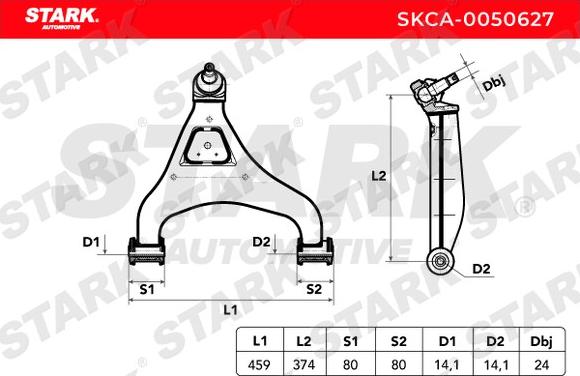 Stark SKCA-0050627 - Neatkarīgās balstiekārtas svira, Riteņa piekare adetalas.lv