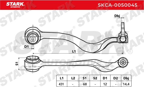 Stark SKCA-0050045 - Neatkarīgās balstiekārtas svira, Riteņa piekare adetalas.lv