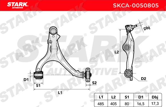 Stark SKCA-0050805 - Neatkarīgās balstiekārtas svira, Riteņa piekare adetalas.lv