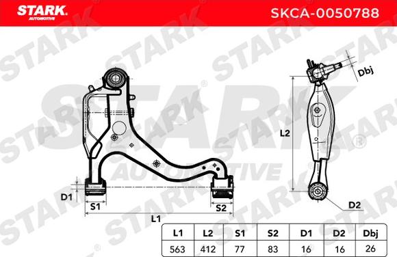 Stark SKCA-0050788 - Neatkarīgās balstiekārtas svira, Riteņa piekare adetalas.lv