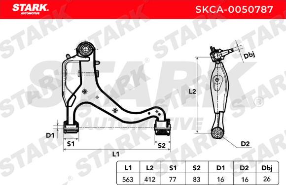 Stark SKCA-0050787 - Neatkarīgās balstiekārtas svira, Riteņa piekare adetalas.lv