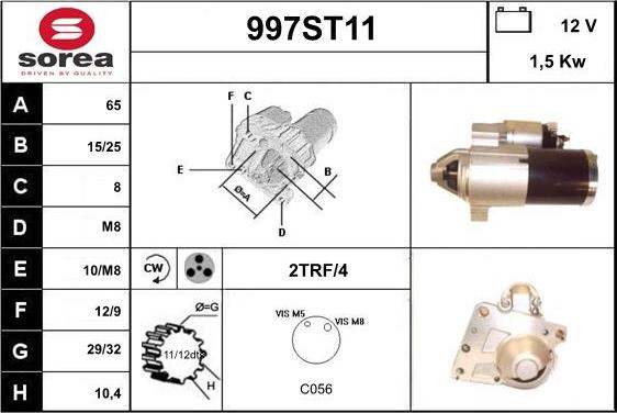 STARTCAR 997ST11 - Starteris adetalas.lv