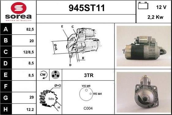 STARTCAR 945ST11 - Starteris adetalas.lv