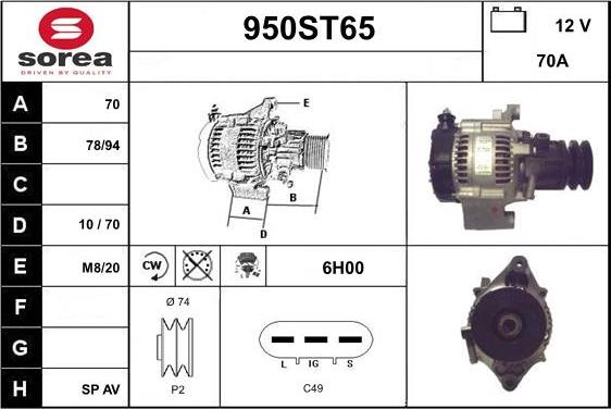 STARTCAR 950ST65 - Ģenerators adetalas.lv