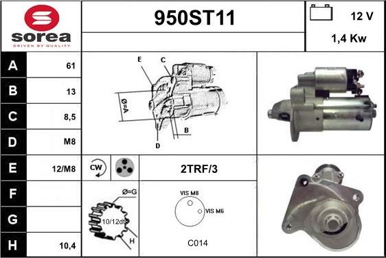 STARTCAR 950ST11 - Starteris adetalas.lv