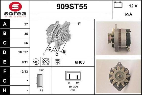 STARTCAR 909ST55 - Ģenerators adetalas.lv