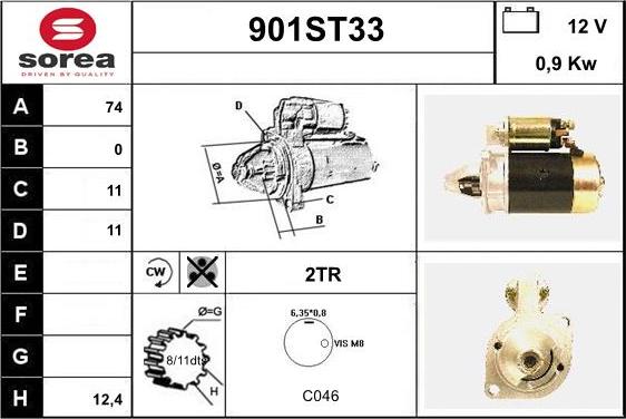 STARTCAR 901ST33 - Starteris adetalas.lv