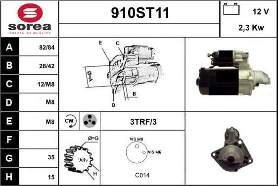 STARTCAR 910ST11 - Starteris adetalas.lv