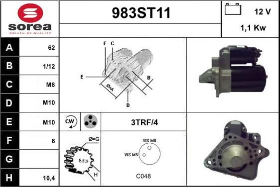 STARTCAR 983ST11 - Starteris adetalas.lv