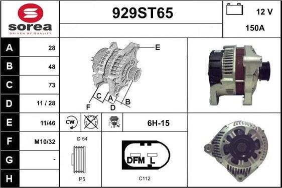 STARTCAR 929ST65 - Ģenerators adetalas.lv