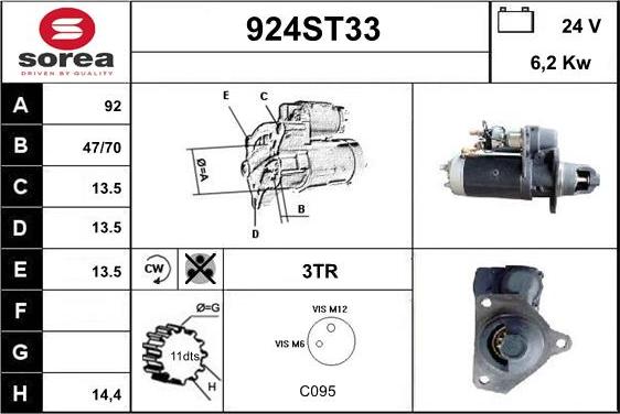 STARTCAR 924ST33 - Starteris adetalas.lv