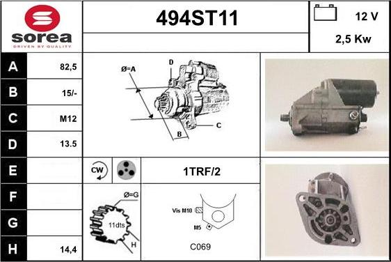 STARTCAR 494ST11 - Starteris adetalas.lv