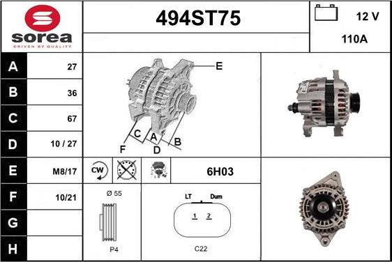 STARTCAR 494ST75 - Ģenerators adetalas.lv