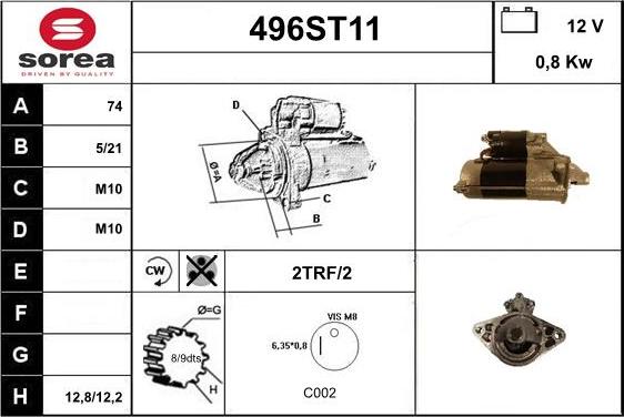 STARTCAR 496ST11 - Starteris adetalas.lv